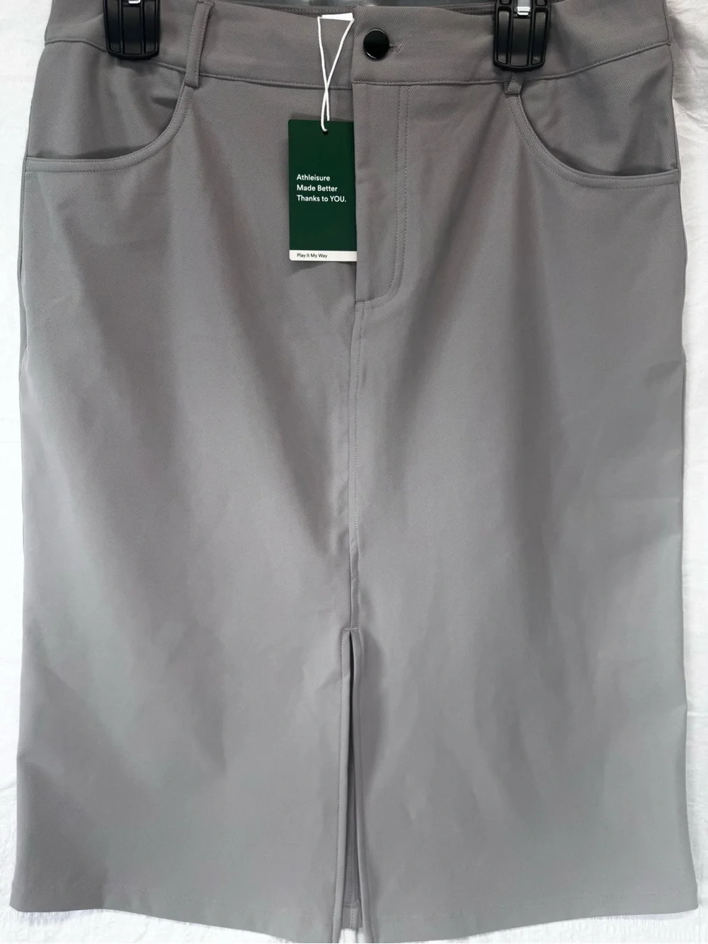 NWT Halara High Waisted Midi Pencil Skirt Gray Stretch Athleisure L - Picture 2 of 11